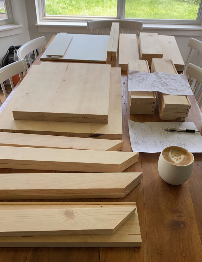 Small Wood Nightstand Parts Before Assembly. Small Wood Nightstand Parts Before Assembly.